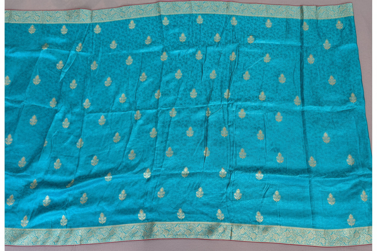 Sky Blue benarasi soft silk saree