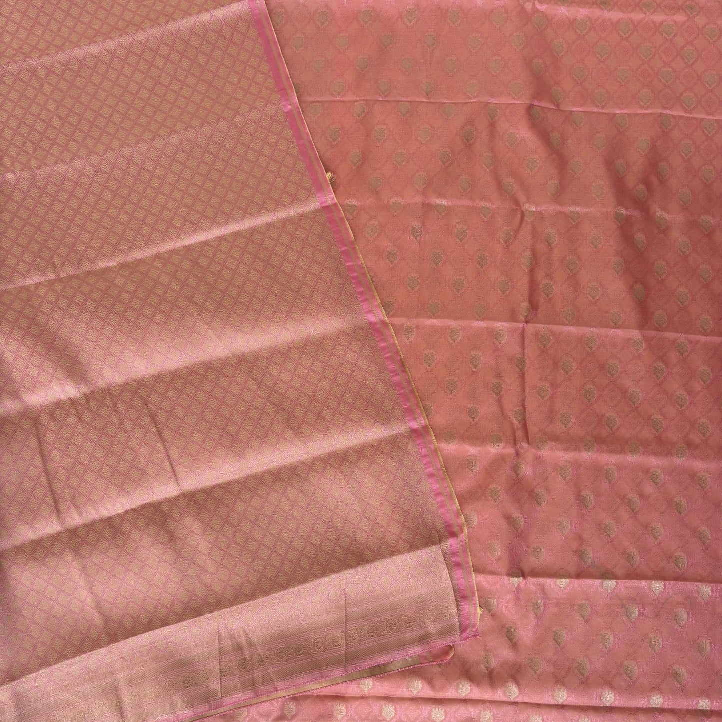Baby pink small ethnic motif Soft Silk  Saree