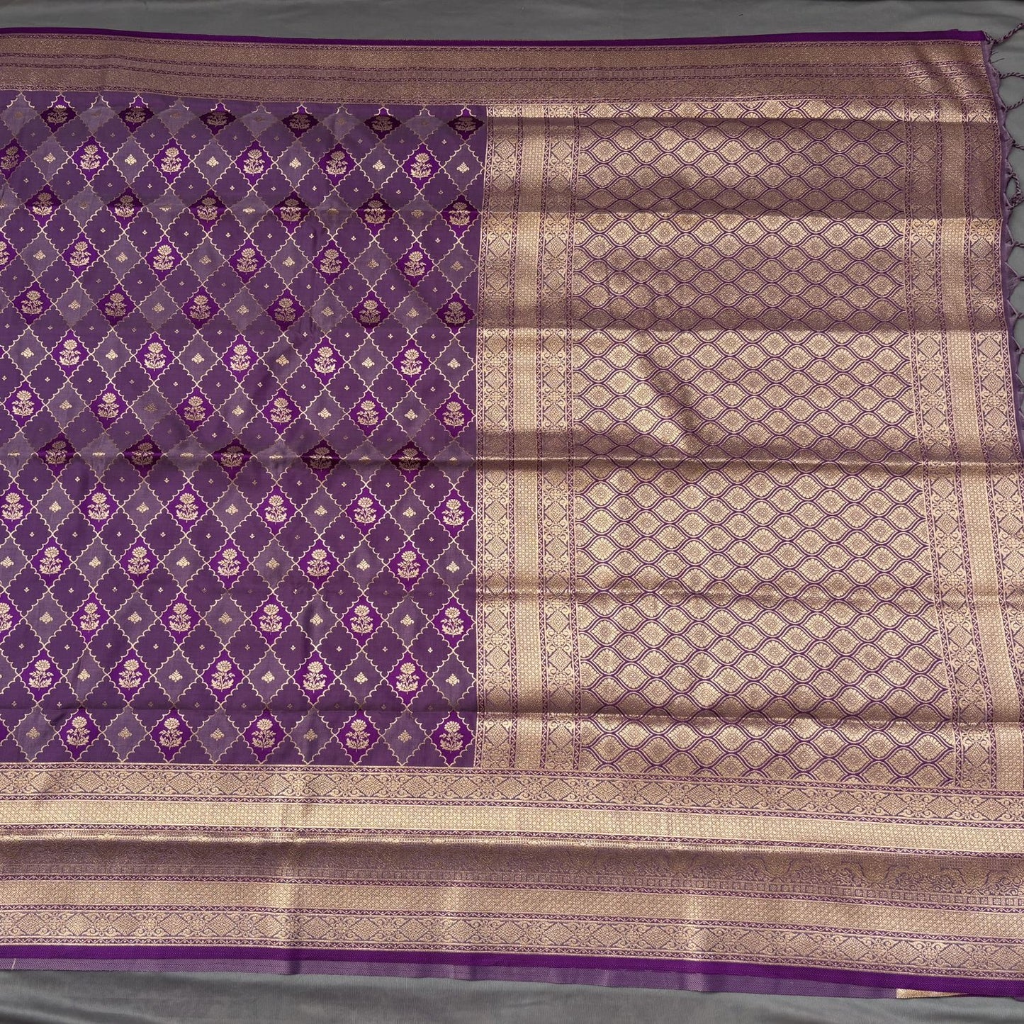 Violet Checks Soft Silk Saree