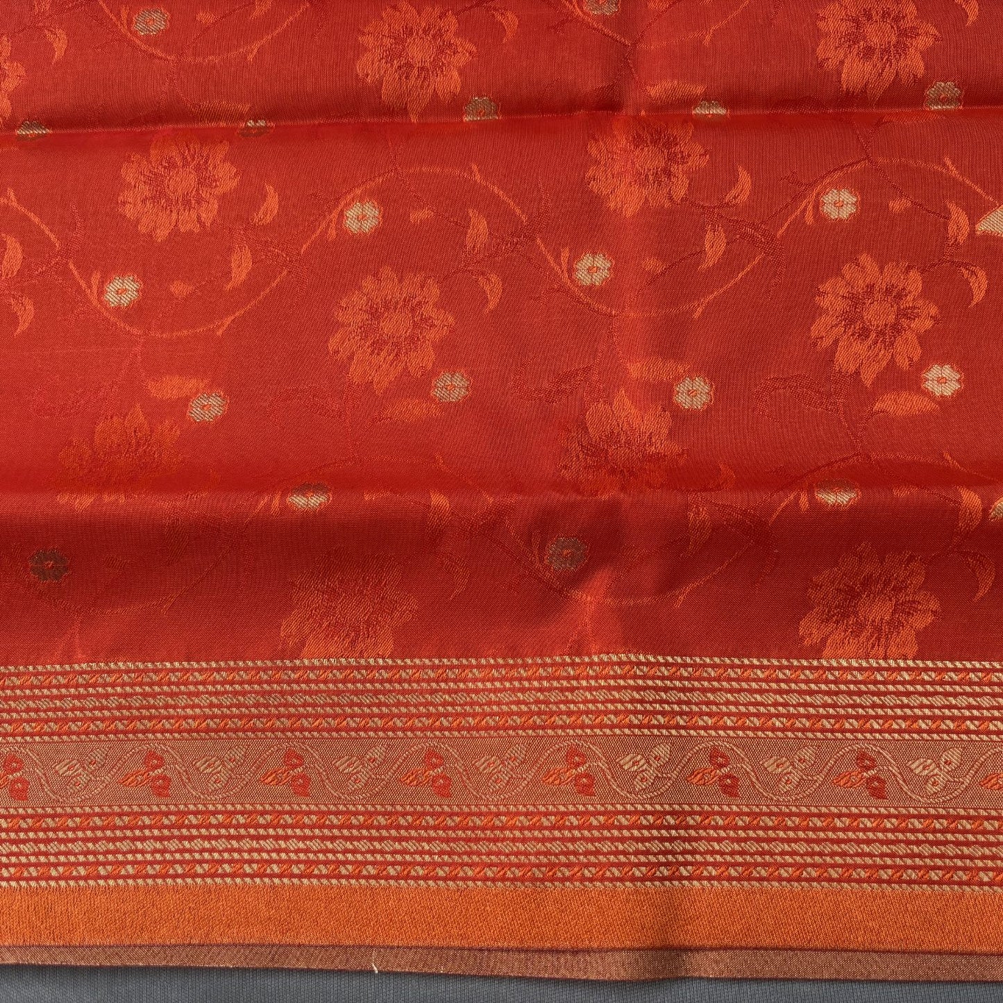 Orange 1000 Butta Silk Saree