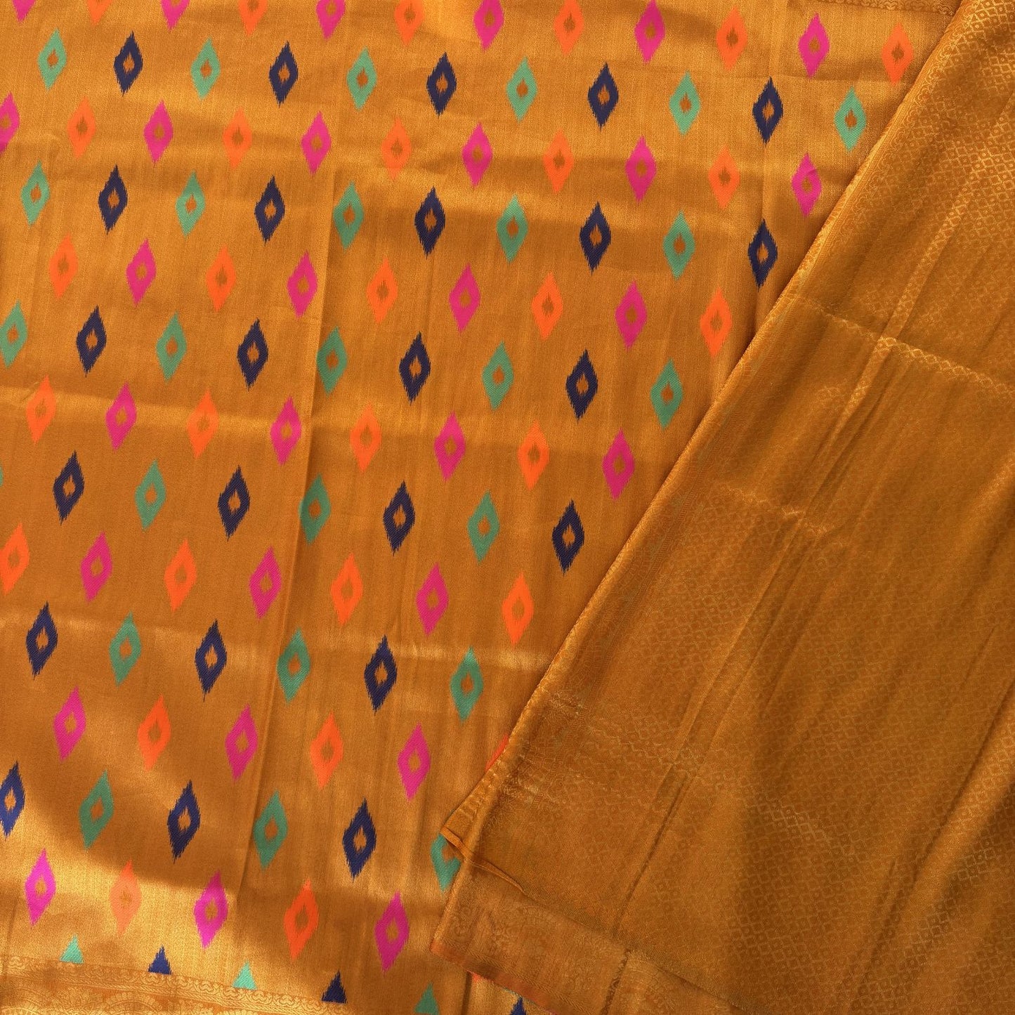 Orange  benarasi Butta soft silk saree