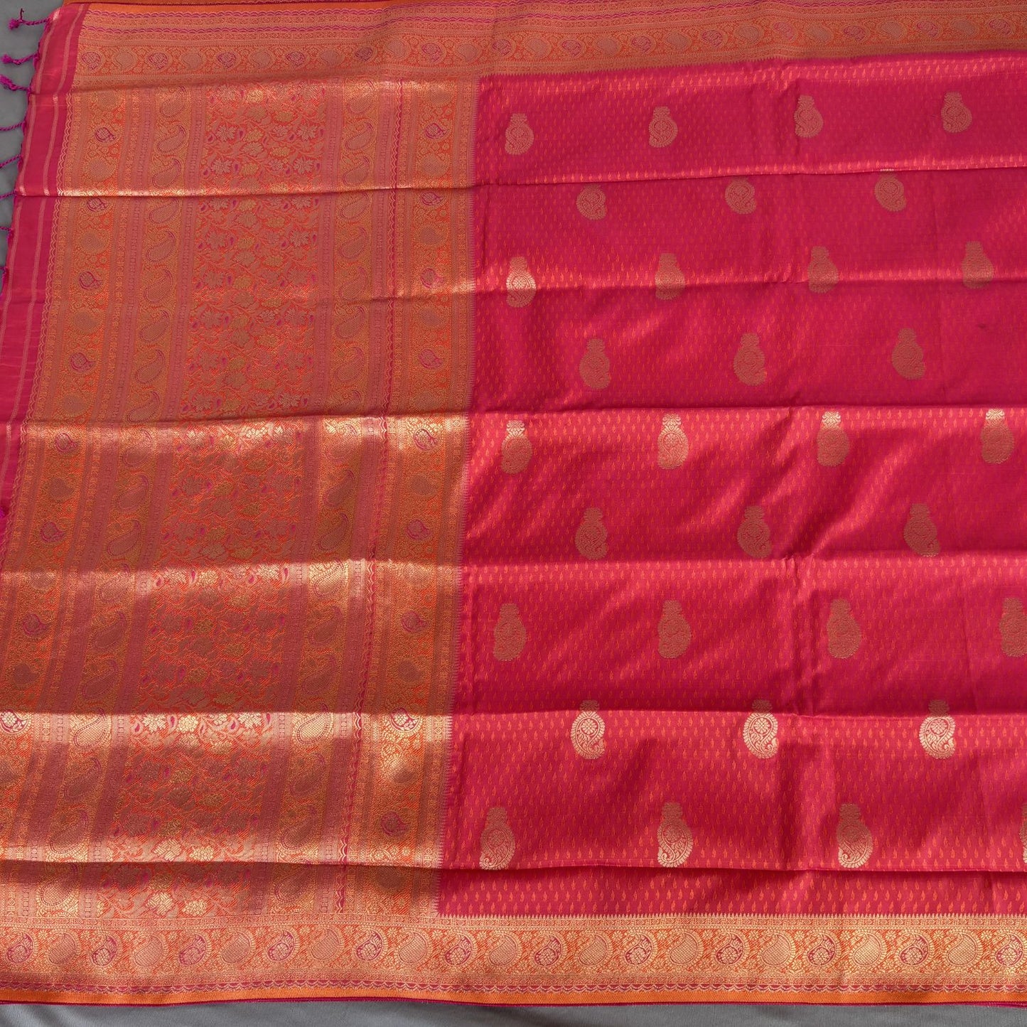 Pink ethnic motif Soft Silk Saree