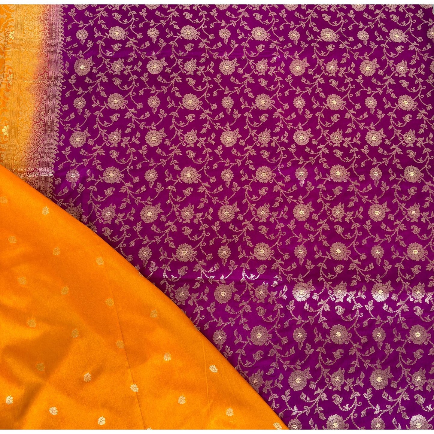 Purple  benarasi soft silk saree