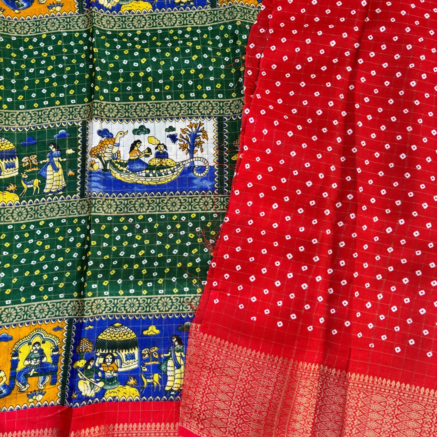 Dark Green Dola Silk Saree