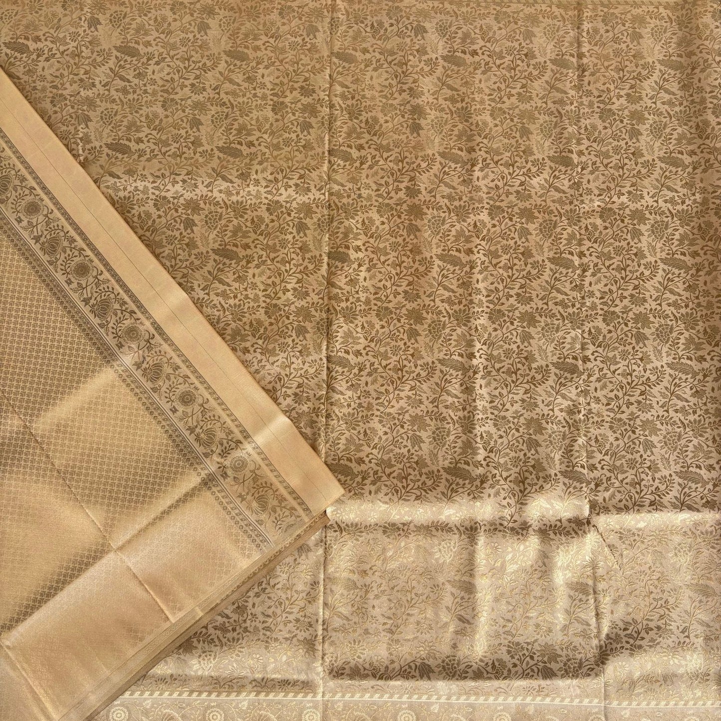 Off White -Cream Colour benarasi soft silk saree