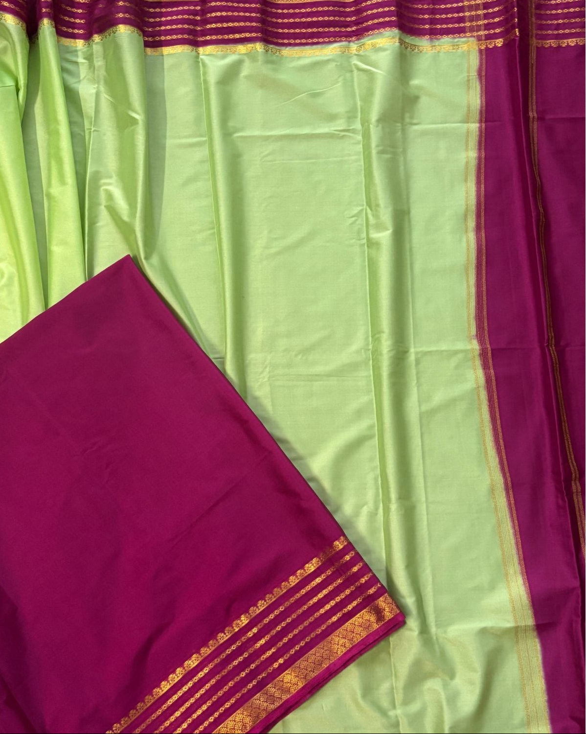 Light Green Mysore Silk Saree