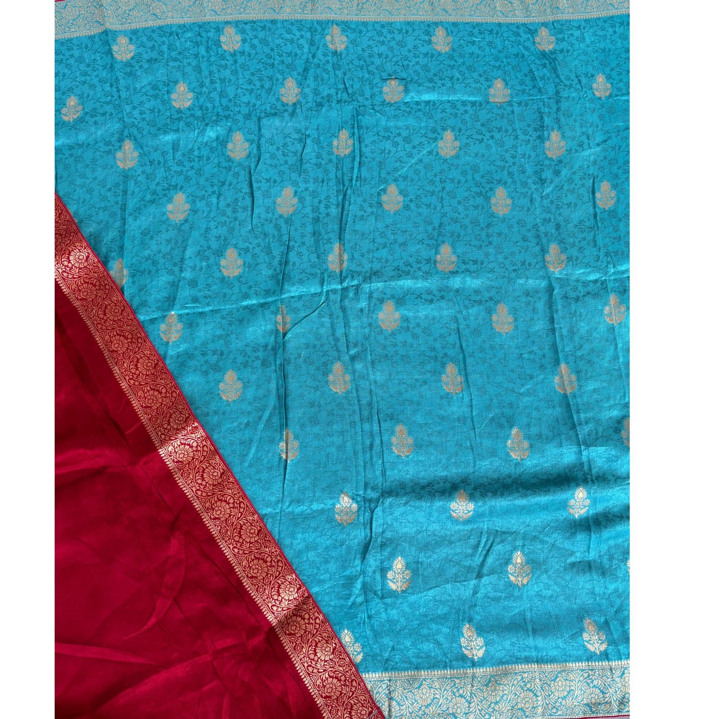 Sky Blue benarasi soft silk saree