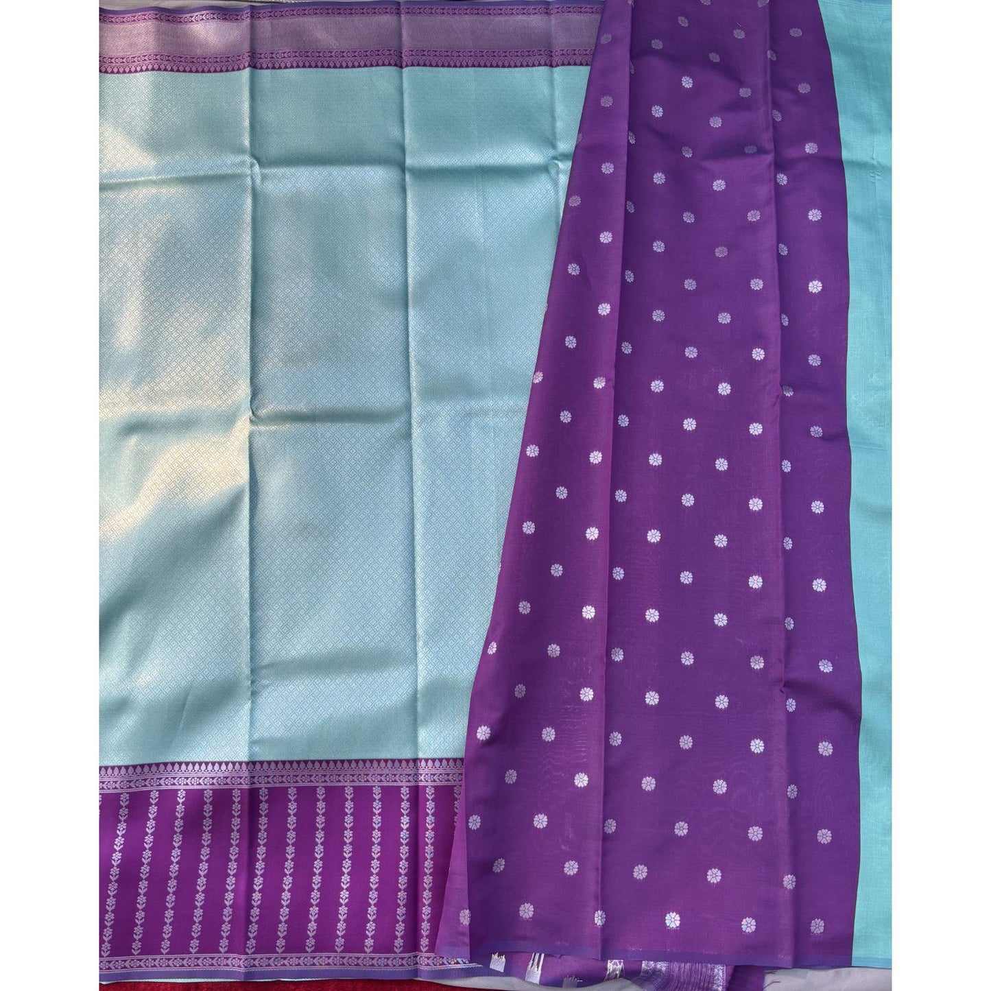 Sky Blue Kanjeevaram Silk Saree