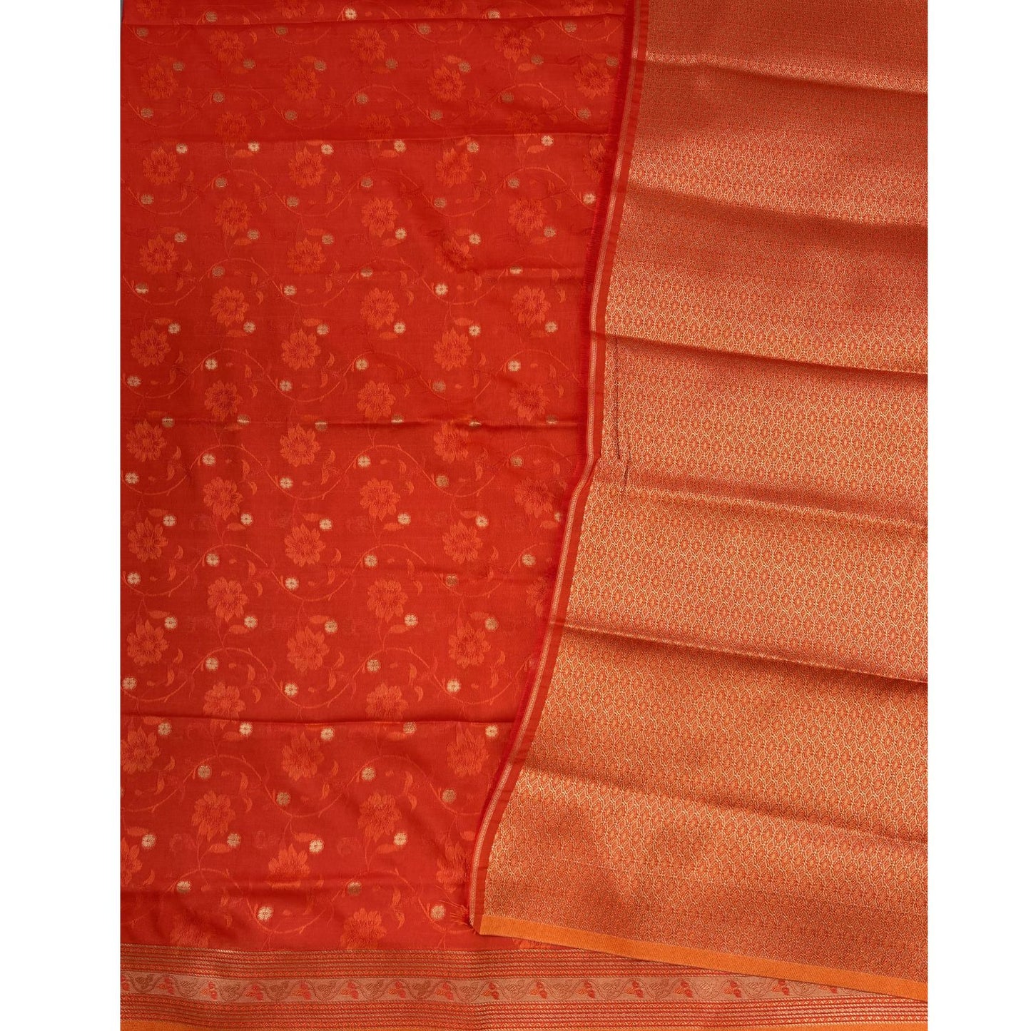 Orange 1000 Butta Silk Saree