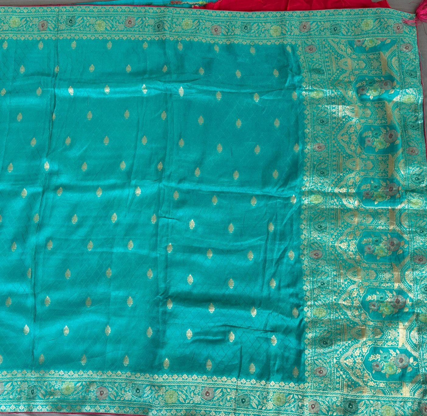 Green benarasi soft silk saree