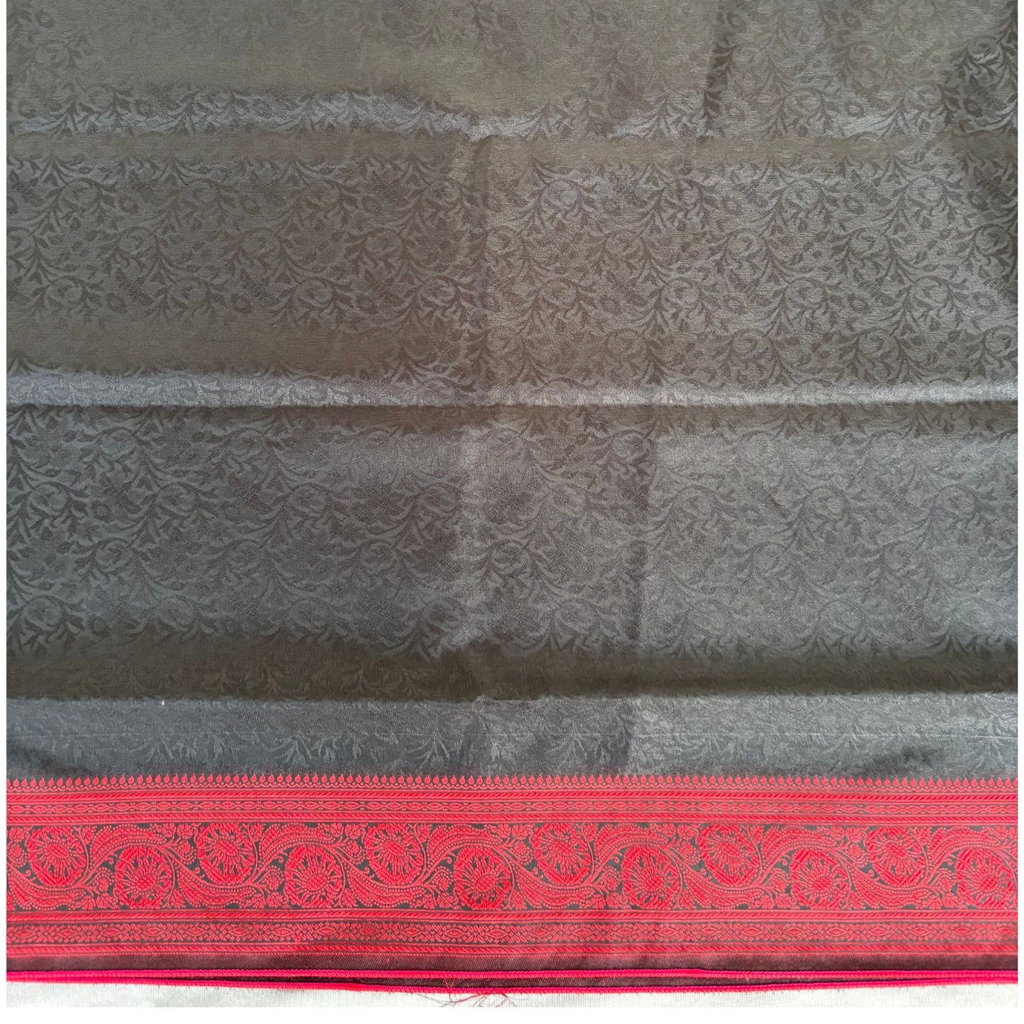 Black  floral jal Soft Silk Saree