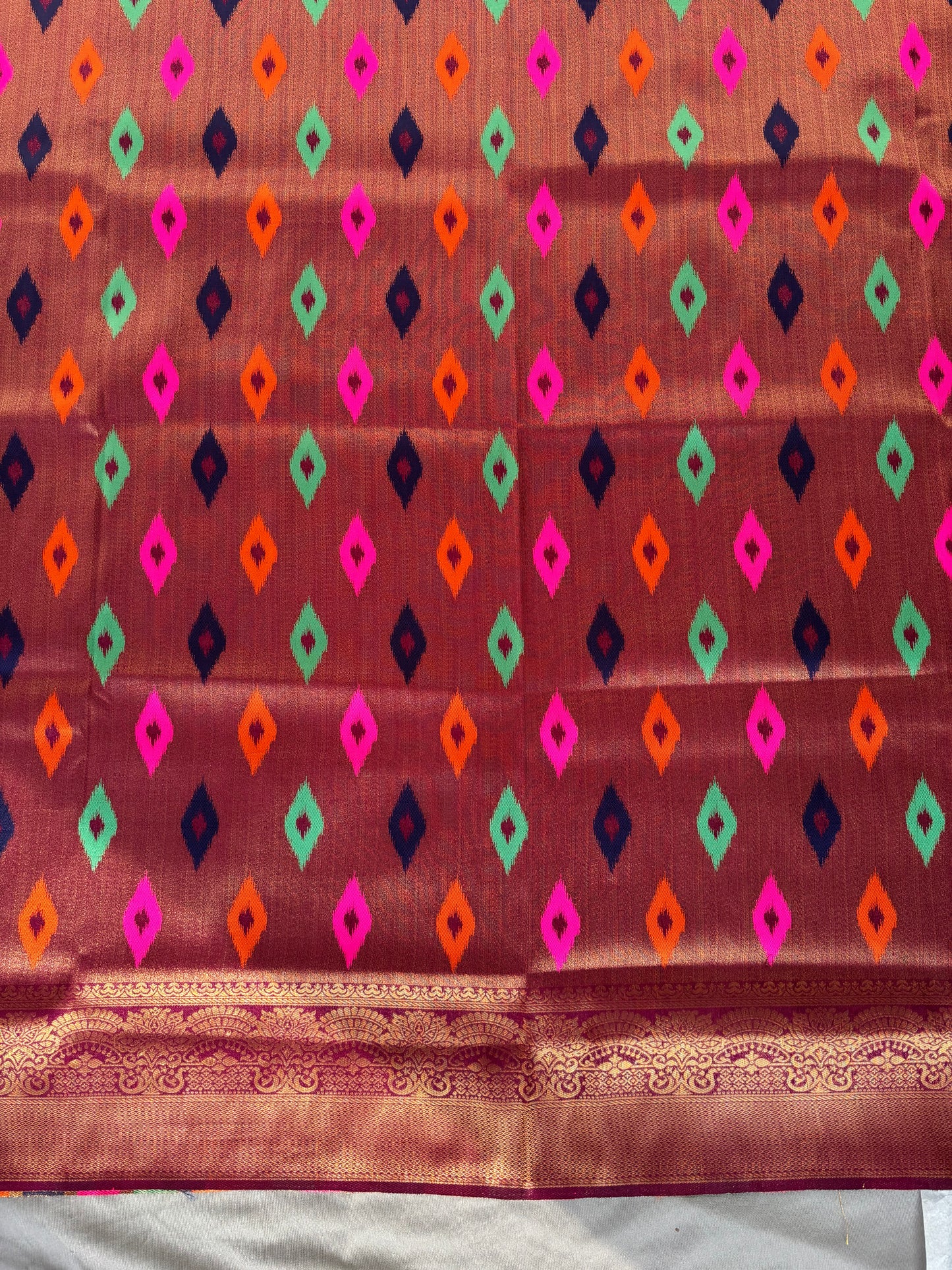 Deep Maroon  benarasi soft silk saree